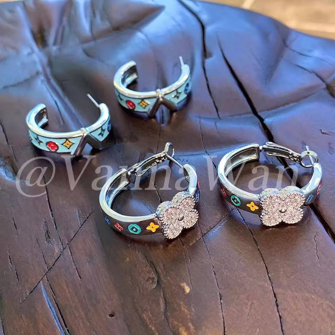 彩色滴油菱形花圆形耳环2025新款闪钻耳圈百搭高级耳饰女,饰品/流行首饰/时尚饰品新,耳环,淘宝优惠券,粉丝福利购,淘宝优惠卷