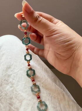 顺遂蓝水梅花连环手链送女生闺蜜本命年祈福礼物新中式气质百搭