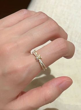 戒指打结女款小众高级轻奢设计2025气质新款精致开口食指指环