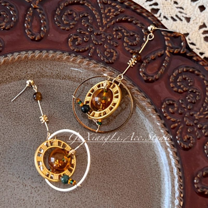 【平行时空】法式复古美拉德耳环小众设计太阳系耳坠精致耳饰