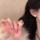 小方糖猫眼石珍珠耳钉女轻奢高级感温柔风耳环小众日常百搭耳饰品