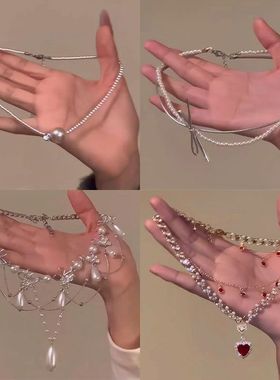 人鱼公主高级锆石珍珠项链2025新款气质小众精致锁骨链颈链