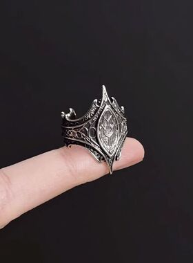 做旧古着vintage戒指饰品对抗之盾复古暗黑男女同款戒指个性时尚