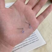 紫色星星吊坠耳钉女精致百搭小众耳环2024年爆款 高级感耳饰