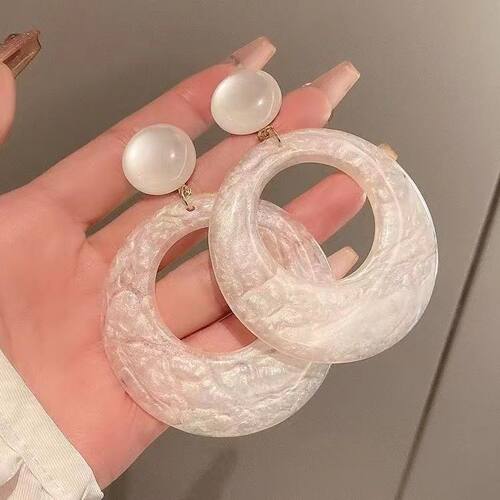 几何圆圈耳环独特气质银耳钉