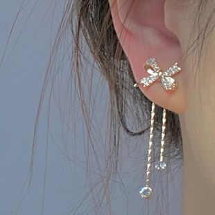 小众设计蝴蝶气质超仙温柔耳饰2024新款 精致小巧百搭女蚊香盘耳夹