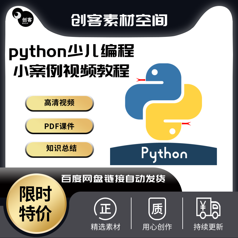 python小学初中少儿编程36节人工智能与小案例实战视频教程网课