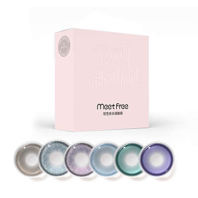 【萌宠】弥氛美瞳半年抛呆萌修勾非离子材质彩色隐形眼镜大小直径