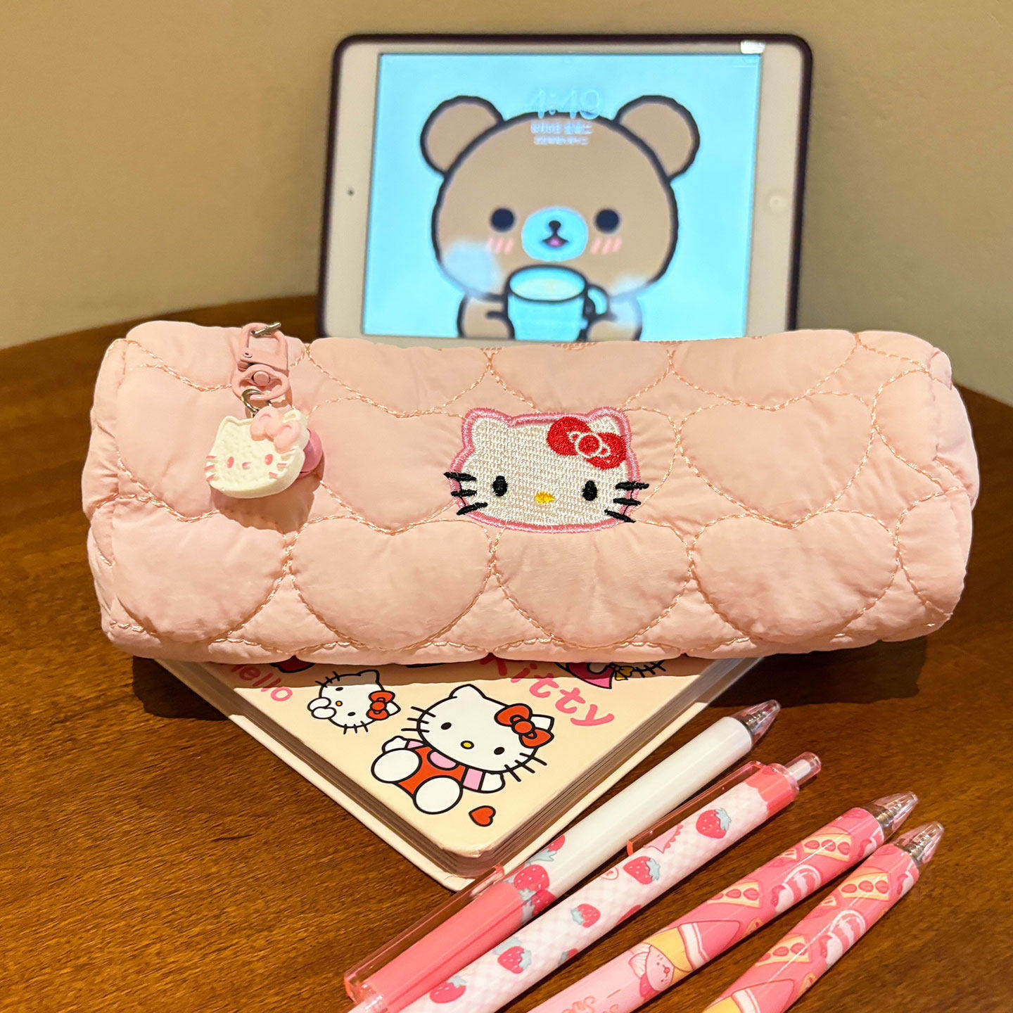 奶呼呼笔袋日系哈喽小猫文具袋高颜值大容量学生学习用品收纳袋女