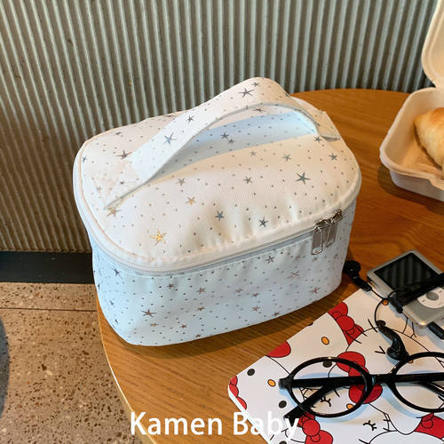 ins星星手提化妆包女便携超火化妆品刷子收纳包旅行洗漱包化妆袋