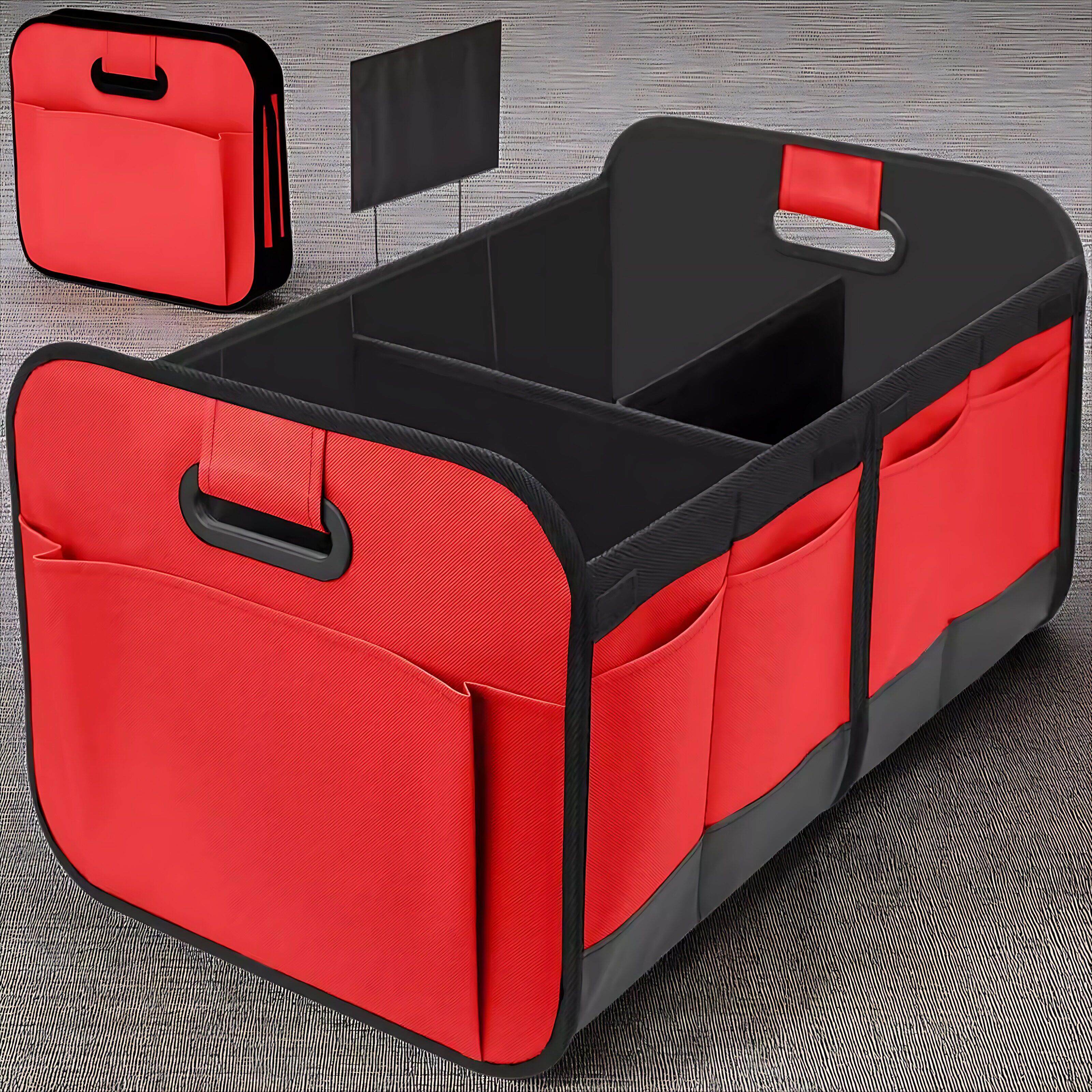 车用后备箱储物箱牛津布带提手收纳箱多功能折叠车载整理盒实用型