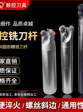 数控圆鼻铣刀杆EMRW-R6铣床开粗抗震牛鼻立铣刀杆装RDMT1204刀片