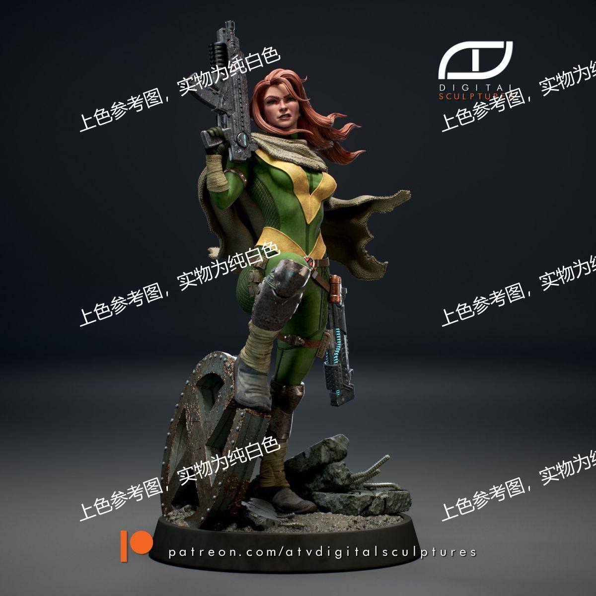 独家女打印模型上色练习手办