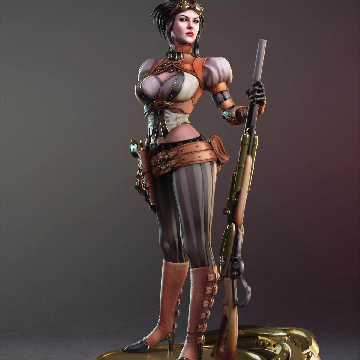 独家gk白模机械女郎3d打印模型白模上色练习高颜值