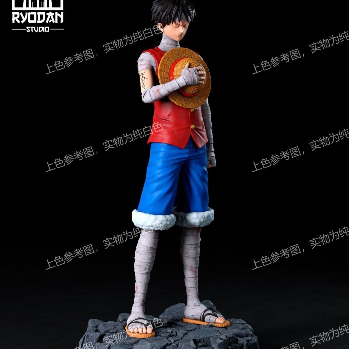 独家gk白模海贼王路飞3D打印