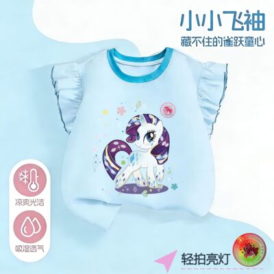 小宝玛丽儿童短袖T恤发光亮灯