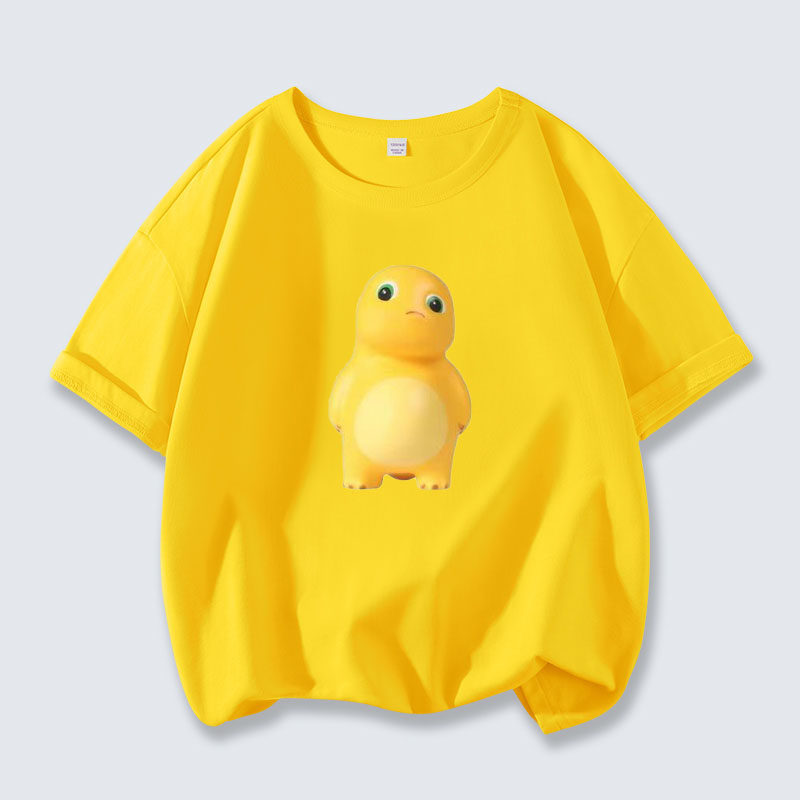 奶龙短袖男女t恤女可爱黄色小龙表情包2026新款夏季学生童装上衣