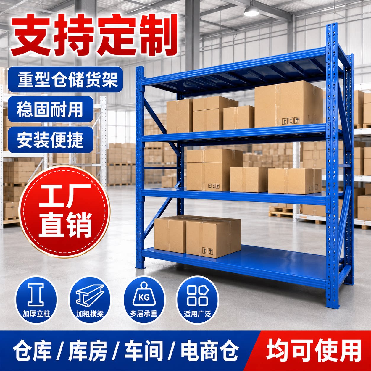 重型仓储多层展示储物架