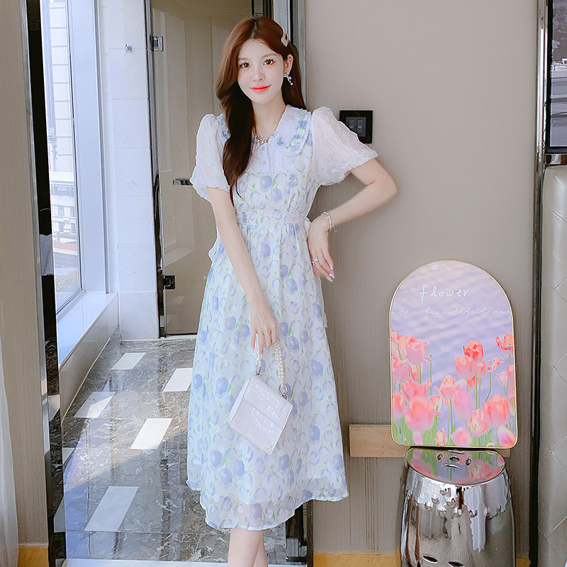 中长款法式高级碎花裙子夏季新款