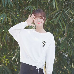 初高中学生长袖T恤女装打底衫上衣春秋新款圆领蝙蝠宽松外穿卫衣
