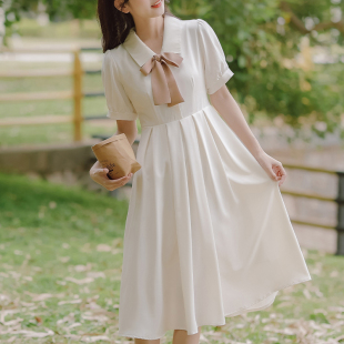 仙女超仙森系12岁少女孩夏装 13女大童15初中高中学生收腰连衣裙子