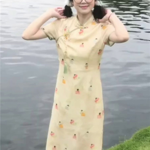 夏季学生新中式国风日常可穿复古小人改良旗袍连衣裙女设计感裙子