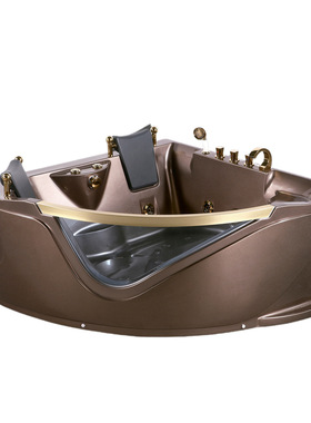双人按摩浴缸三角三亚克力冲浪恒温控制面板咖啡jacuzzi bathtub