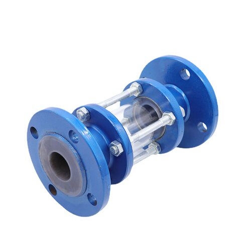 HGS07F46-16C铸钢法兰衬氟视镜 衬四氟玻璃管视盅DN15-200化工用