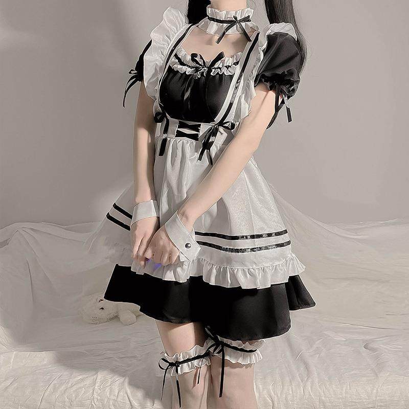 情调内衣女仆cos制服洋装大尺码纯欲诱惑 性感女佣睡衣jk情侣套装