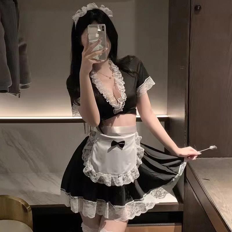 性感洛丽塔女仆cos睡裙二次元蝴蝶结JK日系学生百褶裙甜美水手装