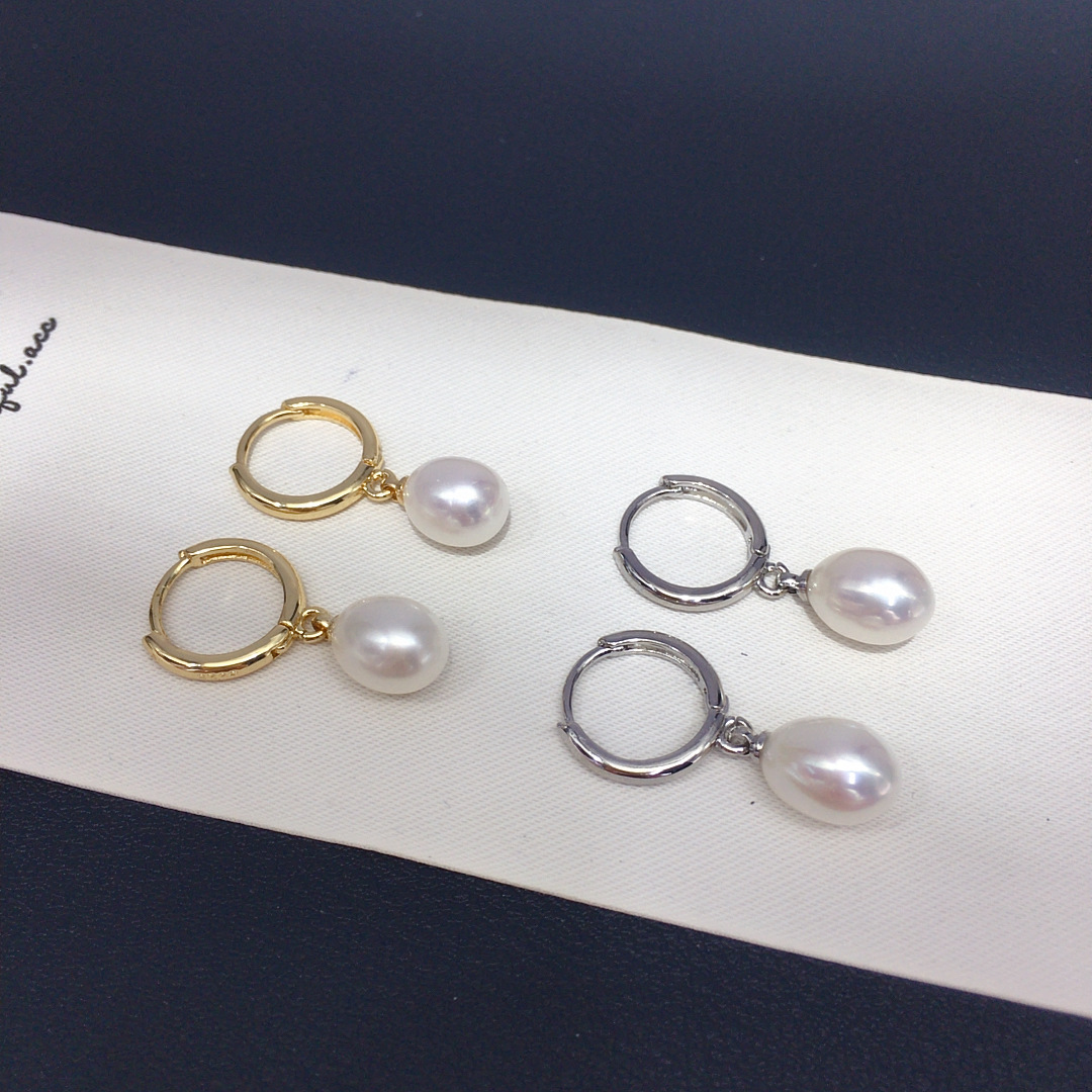 精工款诸暨天然淡水珍珠耳钉女复古绿松石宫廷风高级感珍珠耳饰