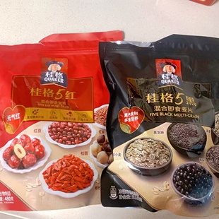 桂格5黑多谷物混合即食燕麦片五红五白五润免煮冲饮黑芝麻速食品