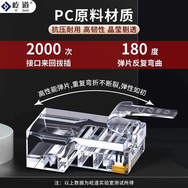 新品镀金纯铜8P4C水晶头RJ45网络1236位监控POE四4芯综合网线头10