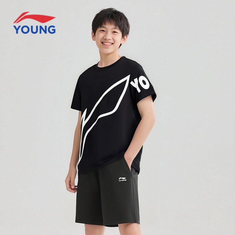 李宁儿童T恤套装男童2025夏季