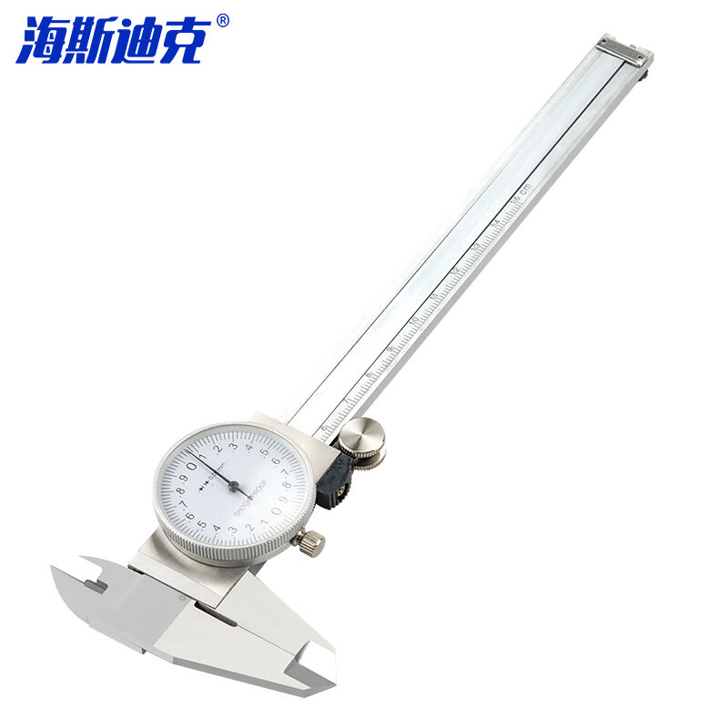 海斯迪克gnjz-4068全金属双向防震带表游标卡尺量程0-150mm精准度