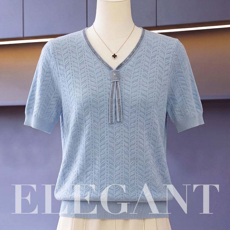 专柜品牌2026新款妈妈短袖T恤薄中年女装夏装气质上衣中老年洋气