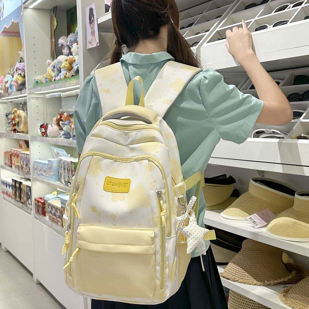 专柜品牌新款书包温柔氛围感韩系ins 治愈系抹茶绿晕染初高中女生