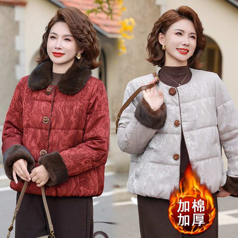 专柜品牌中老年妈妈冬装新中式棉袄中年妇女2026冬季新款国风加棉