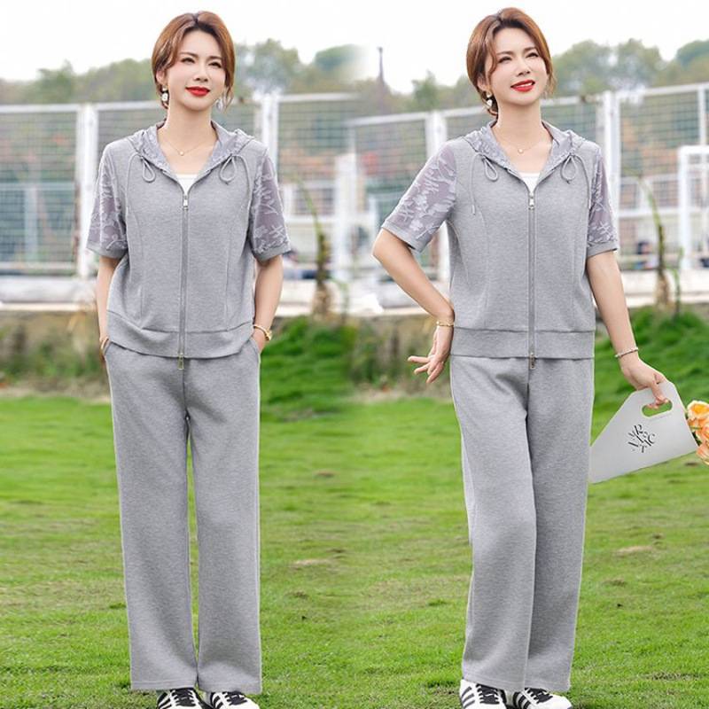 专柜品牌中老年女装夏装百搭国风短袖上衣开衫优雅妈妈装大码显瘦