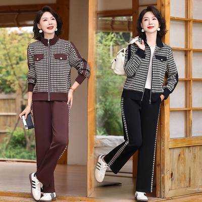 官方品牌中年妈妈秋装小香风运动服套装洋气2025新款中老年女春秋