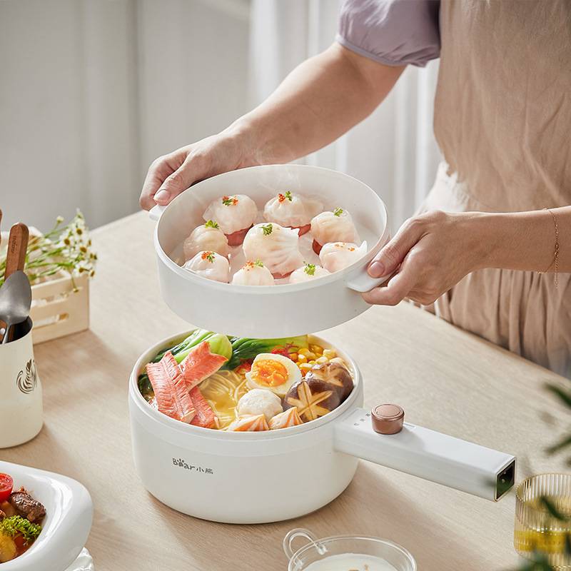 官方品牌小熊电煮锅DRG-P16M2 电热锅小电锅电炒锅火锅煮面锅1.6L