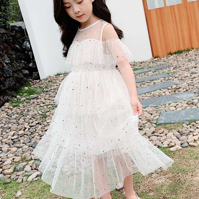 童连衣裙2023新款夏装超洋气蓬蓬纱长袖蕾丝公主裙童亲子装