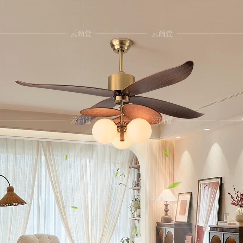 法式中古风扇灯客厅电扇灯复古藤主灯编魔豆吊扇灯侘寂风书房主卧,家装灯饰光源,风扇灯,淘宝优惠券,粉丝福利购,淘宝优惠卷