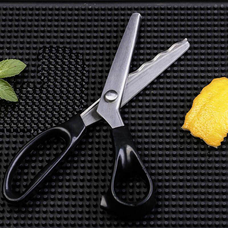 速发酒吧不锈钢锯齿状刀 橙皮柠檬皮形剪花边剪刀尾鸡 酒橘皮装饰