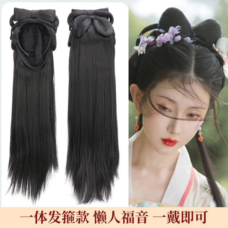 速发汉服一发发包发髻发箍长直造假体式懒人古风古装发型半发套68