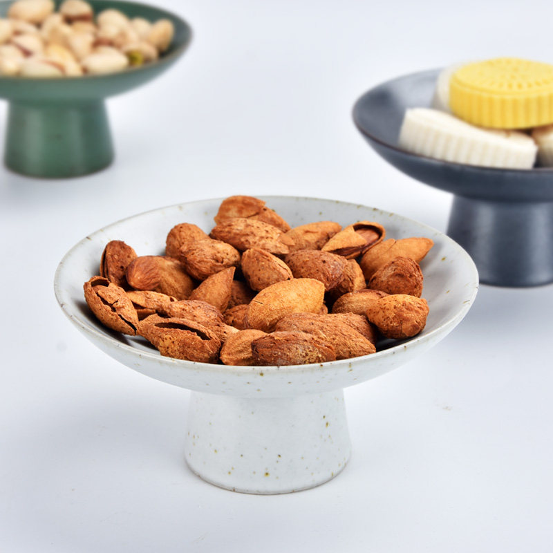 中式高脚碟点心美食摄影道具简约陶瓷小吃碟拍照碟子坚果餐具摆拍