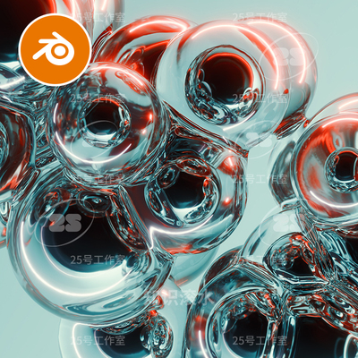 blender艺术玻璃球体概念模型建模素材渲染球体工程文件2447