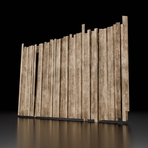 Wood fence 3D模型STL源文件3D打印素材OBJ下载GLB场景款式A 4666