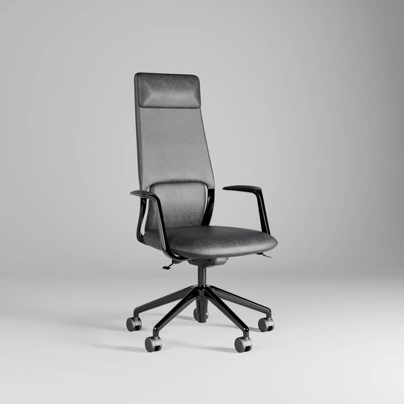 办公椅STL模型3D打印OBJ格式GLB书房凳子家具建模人体工学椅5304
