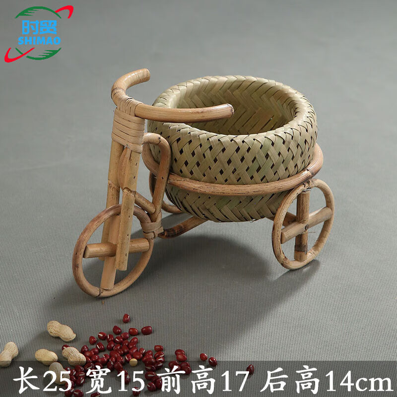 时贸竹编筐纯手工竹编水果篮干果盘创意家用收纳篮馒头筐竹篮子竹